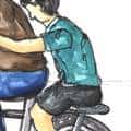 骑脚车载小孩 carrying children on bicycle