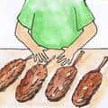 卖鸡毛扫 selling feather brush