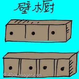 壁橱 breakfront cabinet