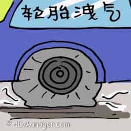 轮胎泄气 tyre punctured