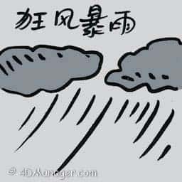 狂风暴雨 freak thunderstorm